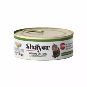 کنسرو گربه نچرال طعم مرغ و کیوی شایر 110 گرم